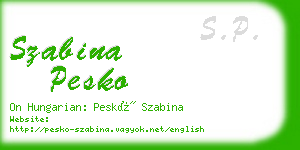 szabina pesko business card